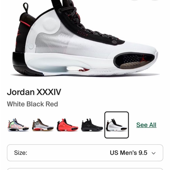 Jordan’s 34 Men’s 9.5